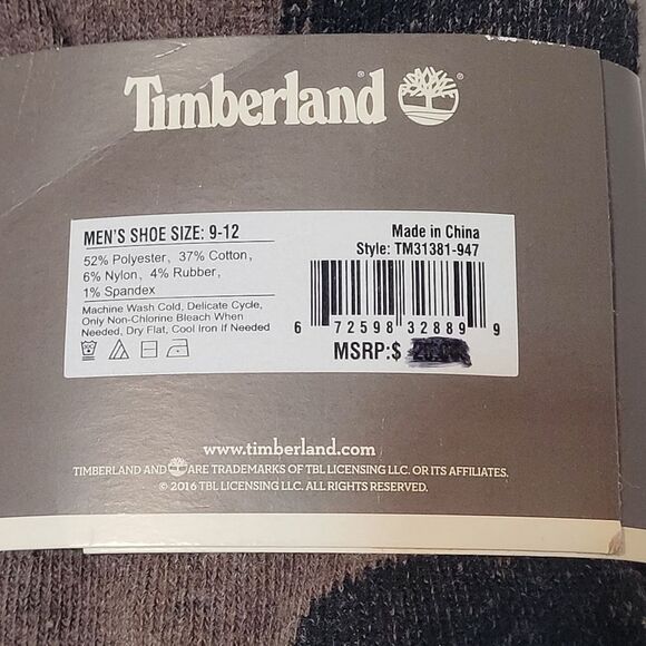 Timberland Outdoor Leisure Low Quarter Socks 4 Pack Mens OSFM Shoe 9-12 New OOS - Picture 8 of 8